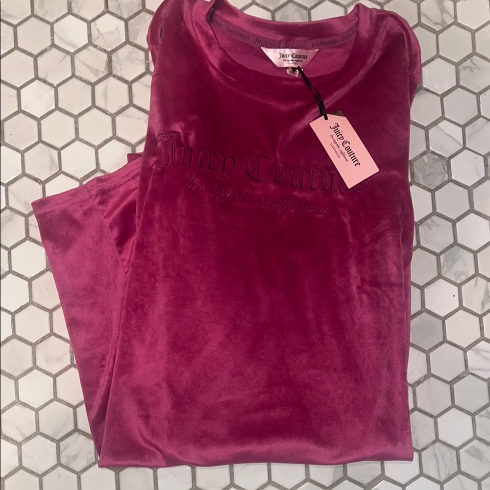 Juicy Couture Pink Velour Sleepwear Nightshirt XL
